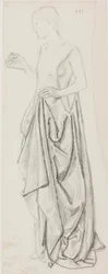 Kvinnlig figur (bläck och penna på papper)